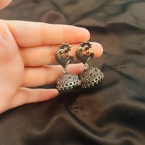 Elegant Silver Jhumka Earrings